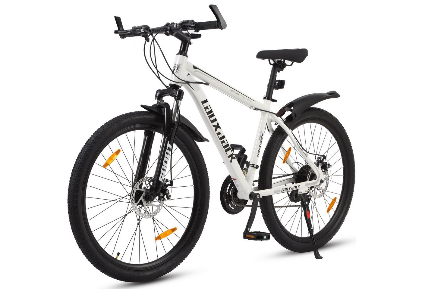 Lauxjack Mountainbike 26 Zoll, MTB, Herrenrad, Shimano 21-Gang, Federgabel, Scheibenbremse, 21 Gang Shimano Tourney RD-TY300/200 Schaltwerk, Kettenschaltung, (Set), Fahrrad, Tour, Gelände, Alltag, robust, Offroad-Look Bild 3