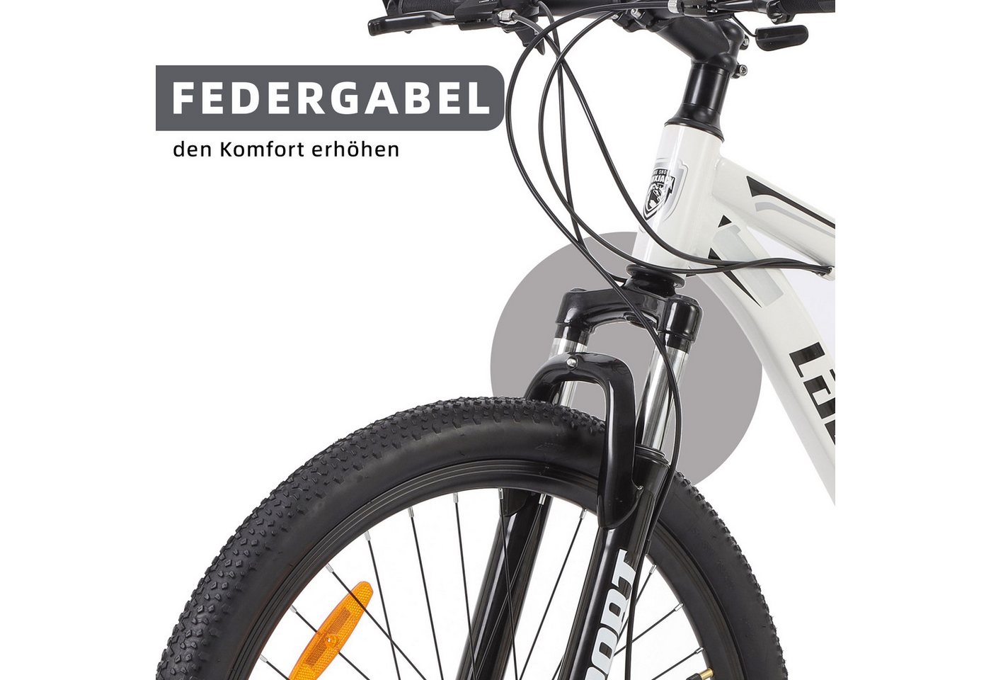 Lauxjack Mountainbike 26 Zoll, MTB, Herrenrad, Shimano 21-Gang, Federgabel, Scheibenbremse, 21 Gang Shimano Tourney RD-TY300/200 Schaltwerk, Kettenschaltung, (Set), Fahrrad, Tour, Gelände, Alltag, robust, Offroad-Look Bild 5