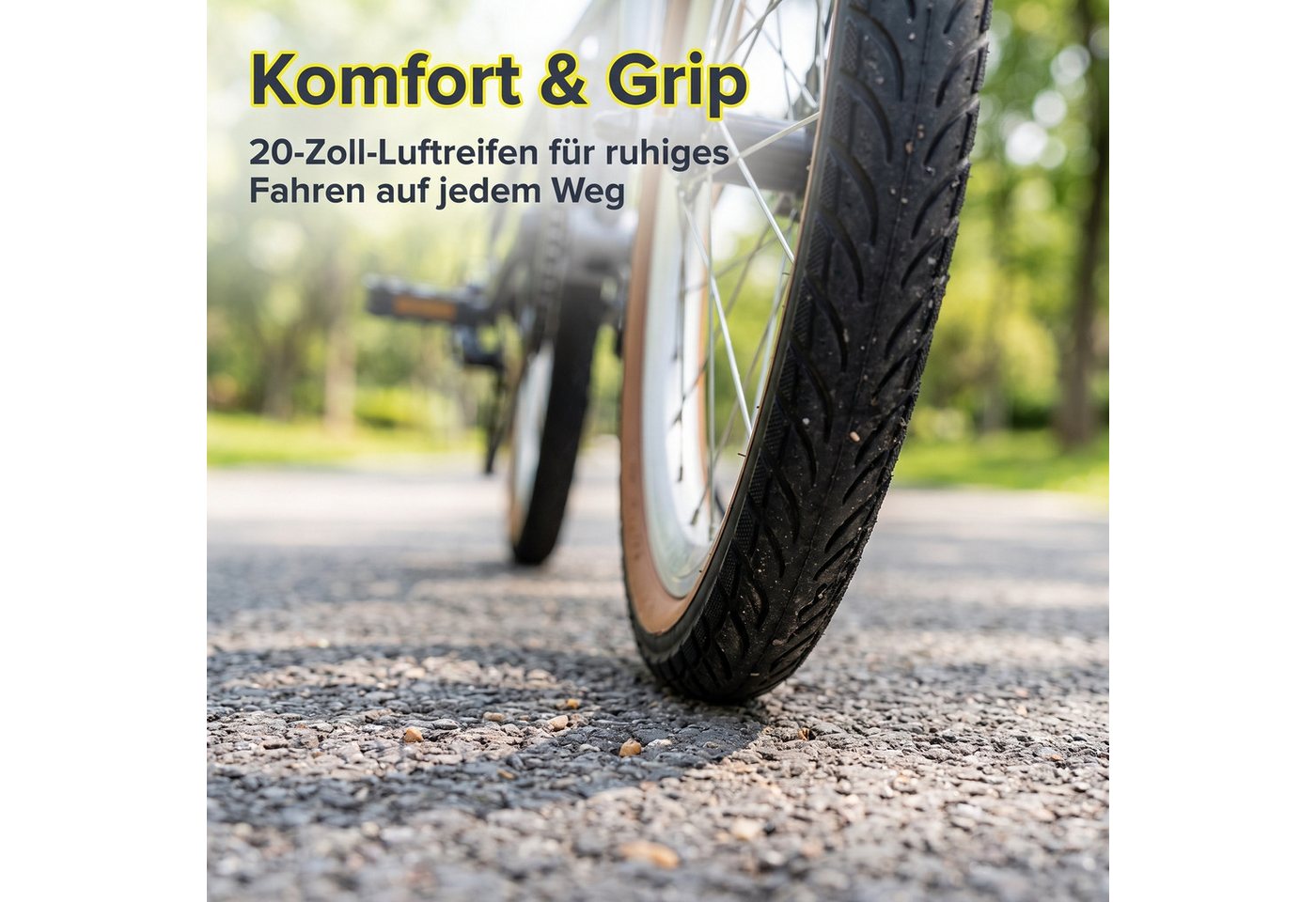 EVERCROSS TECH Faltrad EM1 20 Zoll, sekundenschnell faltbares Fahrrad, Aluminiumrahmen, 7 Gang, 7 Gang, Scheibenbremse, Max 100 kg Klapprad für Damen & Herren Bild 4