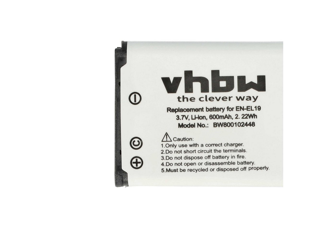 vhbw Akku passend für Nikon Coolpix W150 Kamera / Foto / Kompaktkamera (600 Kamera-Akku Akku Li-Ion 600 mAh (3,7 V, 2 St), Leistungsfähige Austausch-Akkus für Digitalkamera, Spiegelreflexkamera