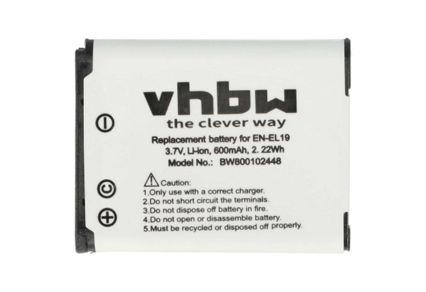 vhbw Akku passend für Nikon Coolpix W150 Kamera / Foto / Kompaktkamera (600 Kamera-Akku Akku Li-Ion 600 mAh (3,7 V, 2 St), Leistungsfähige Austausch-Akkus für Digitalkamera, Spiegelreflexkamera Bild 5