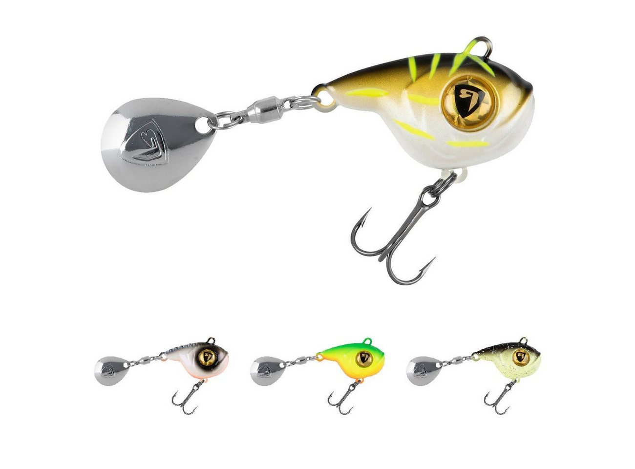 Fox Rage Kunstköder Fox Rage Ultra UV Big Eye Jig Spinner, (1-St), Kompakte Körperform für weitere Würfe, Design mit großen Augen als spezielle Anbiss-Zielpunkte, Hochqualitative VMC-Haken, Umweltfreundliche Konstruktion au seiner Zink-Legierung