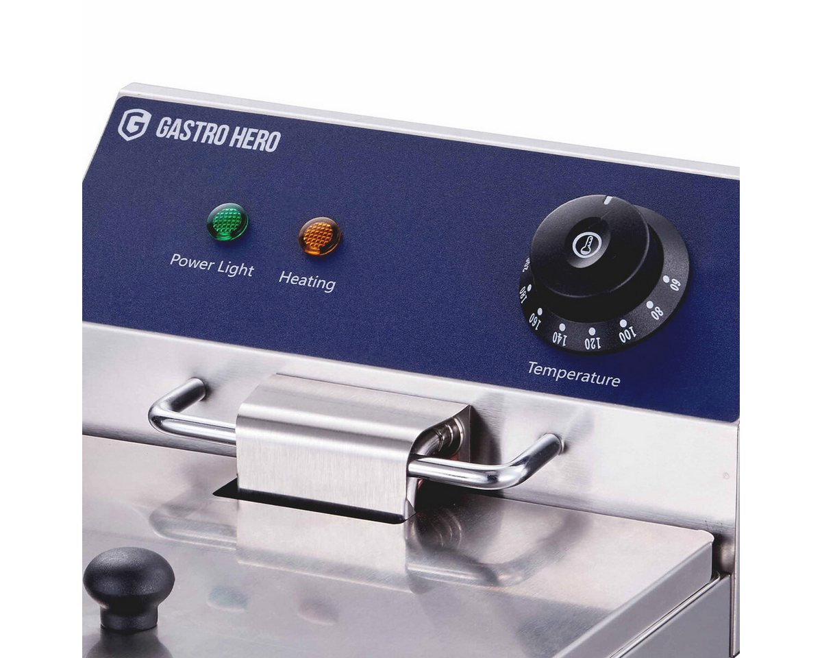 GastroHero Fritteuse Elektro Fritteuse ECO 6 Liter Edelstahl Tischfritteuse, 2500 W, Sicherheitsthermostat, Ölablasssystem, abnehmbare Reinigungsteile Bild 2