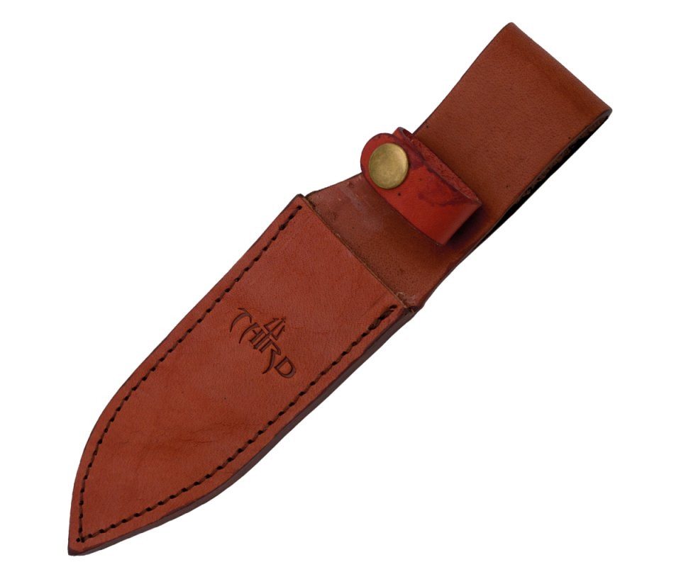 Third Universalmesser Third Jagdmesser mit Pakkaholzgriff, Lederscheide, rfr. Stahl, (2 St), robuster Griff aus Pakkaholz Bild 3