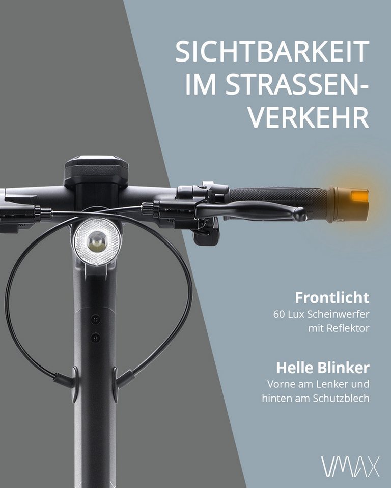 VMAX E-Scooter VX5 PRO GT, 400,00 W, 20,00 km/h, mit Straßenzulassung, klappbar, Blinker Bild 4
