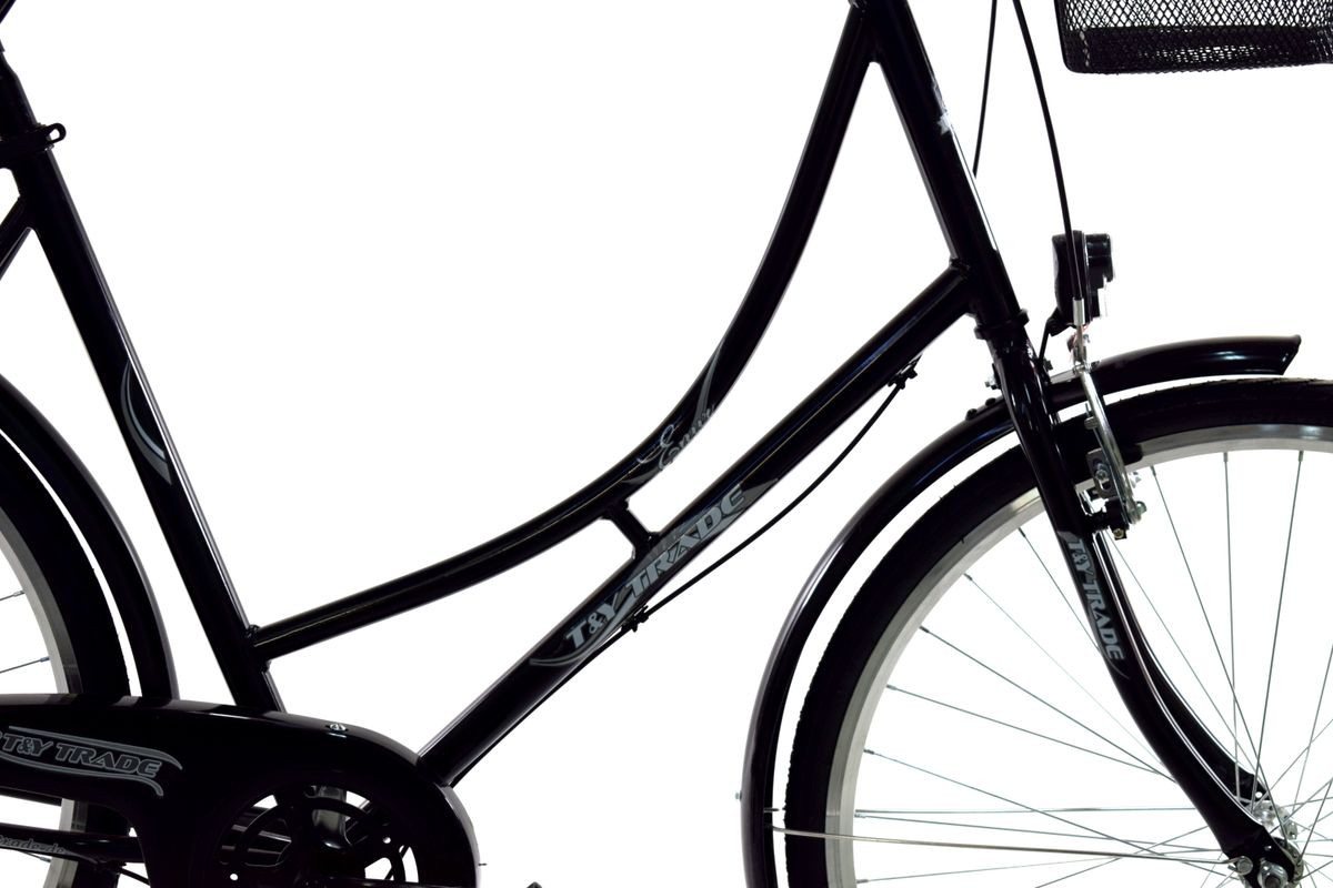 T&Y Trade Cityrad 28 Zoll Damen City Holland Fahrrad Rad Bike 3 GANG NEXUS Enur Schwarz, 3 Gang Shimano, Nabenschaltung, Rücktritt, Gepäckträger, Licht, 3 Nexus Gang, Seitenständer, Korb Bild 3