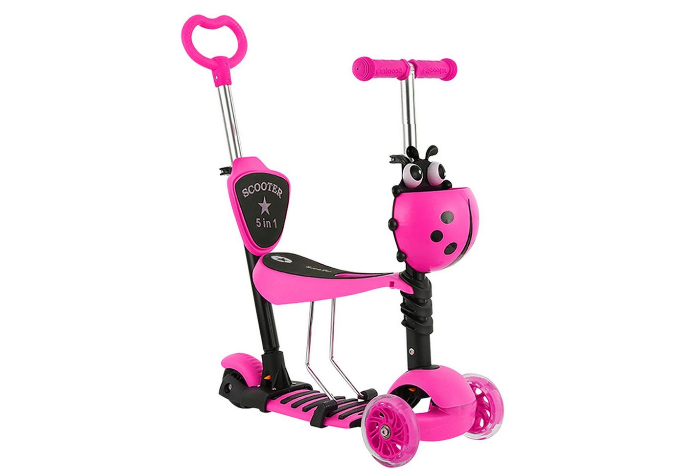 OUNUO Dreiradscooter Kinderroller LED ab 2 Jahren–3 Räder,höhenverstellbar,rutschfest Bild 2