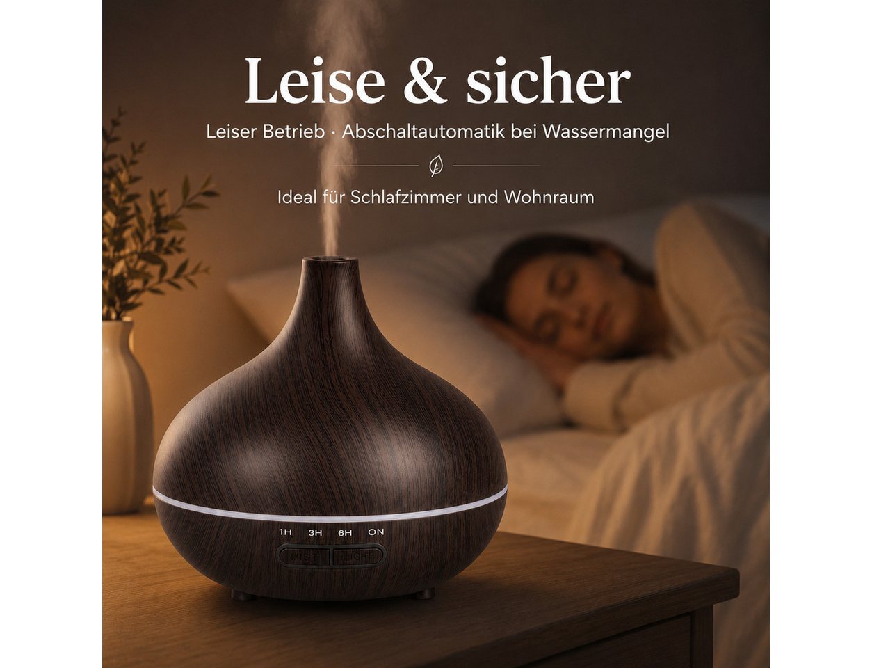 Toomoke Diffuser 550 ml Aroma-Luftbefeuchter mit Ultraschall & Fernbedienung, 0,55 l Wassertank, 7 Farben LED, Timer 1/3/6 h, Auto-Abschaltung, bis 15 Std. Bild 5