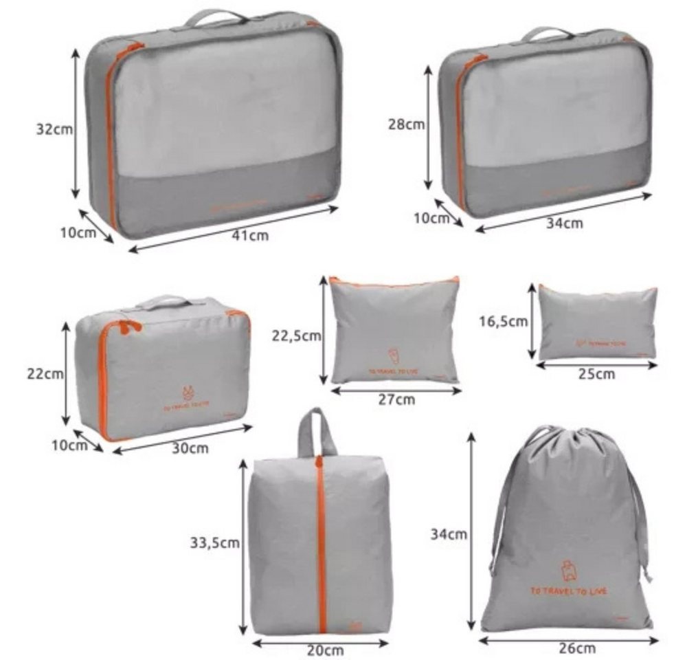 Trizand Kofferorganizer Reiseorganizer Aufbewahrungstaschen (Spar-Set, 7-tlg., platzsparend praktisch), mit geräumigem Hauptfach Bild 5