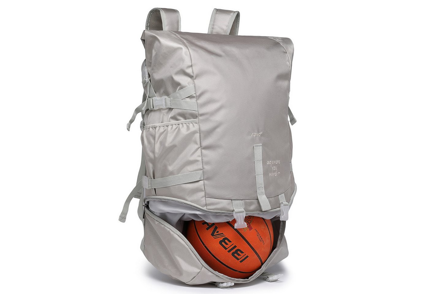 KONO Sportrucksack mit Ballfach – Multifunktional für Basketball, Fitness & Reisen