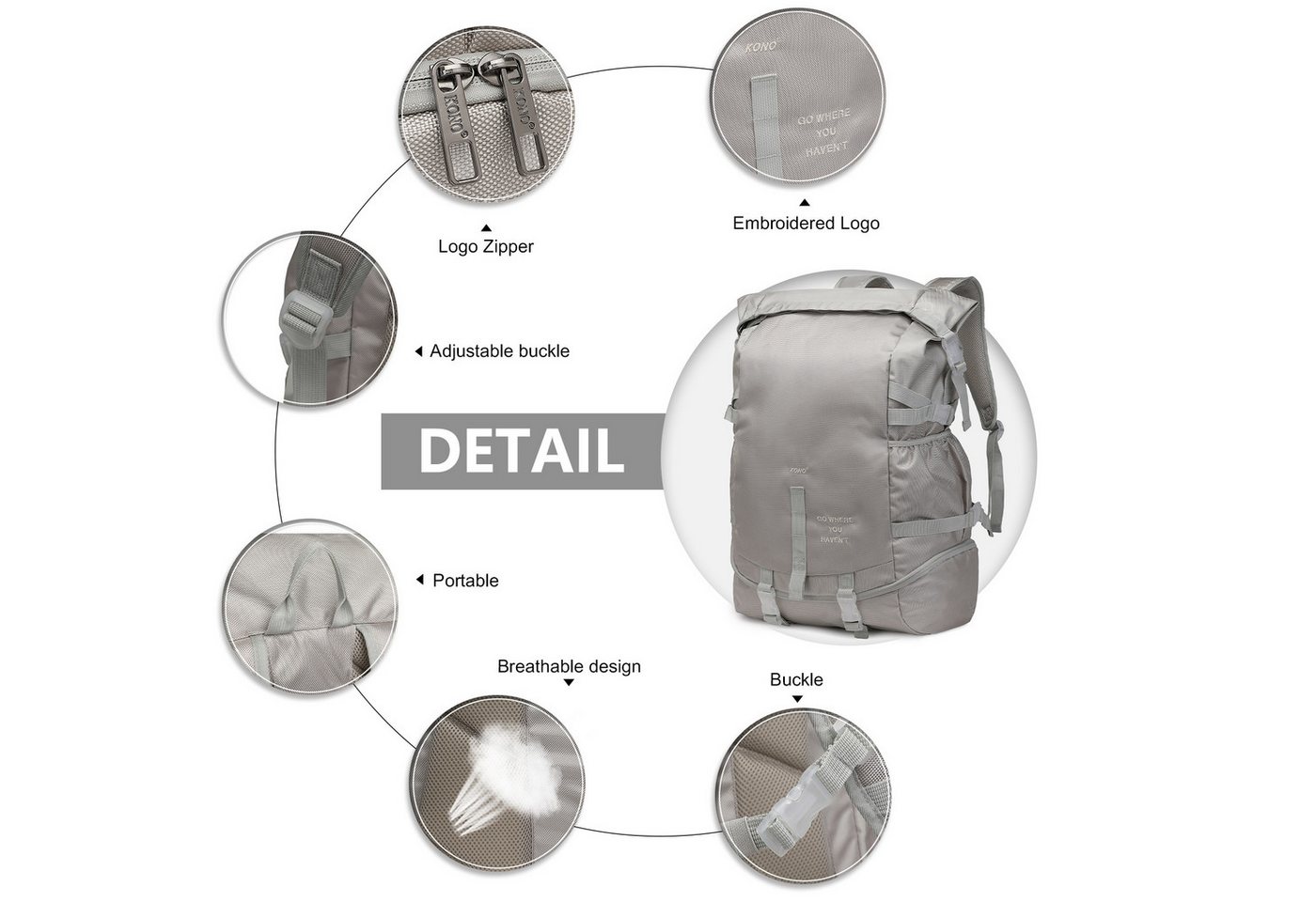 KONO Sportrucksack mit Ballfach – Multifunktional für Basketball, Fitness & Reisen Bild 3