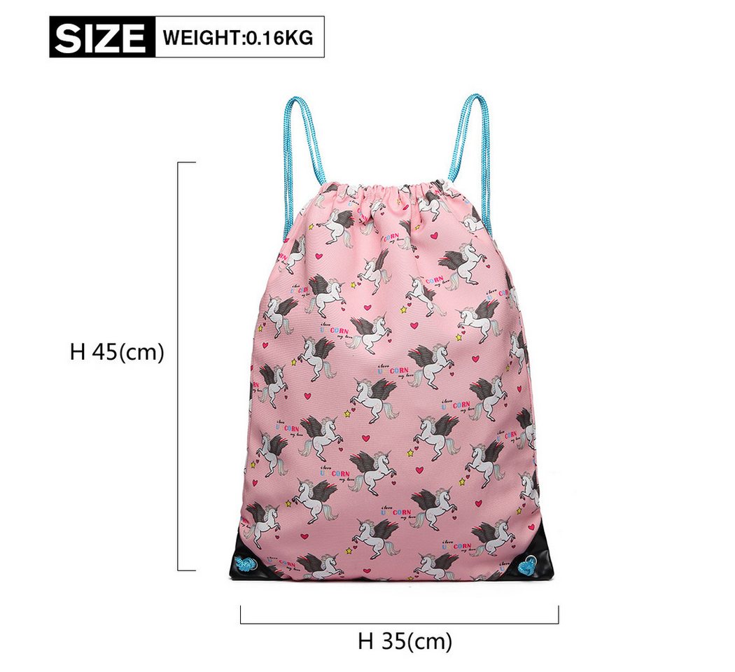 KONO Turnbeutel wasserdichter Kordelzug-Rucksack für Kinder Bild 3