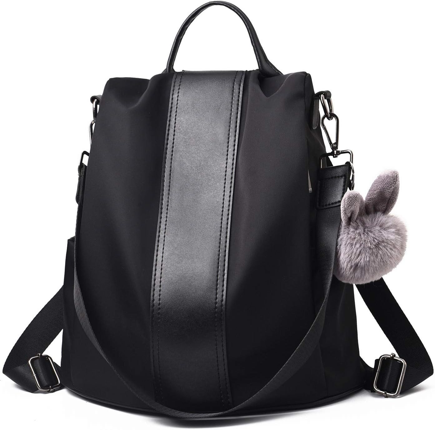 Toomoke Rucksack Cityrucksäcke Damen Anti-Diebstahl, Nylon, wasserabweisend, leicht, Rucksacktaschen 2-in-1, Schultertasche, 32 x 14 x 34 cm, Reise Alltag