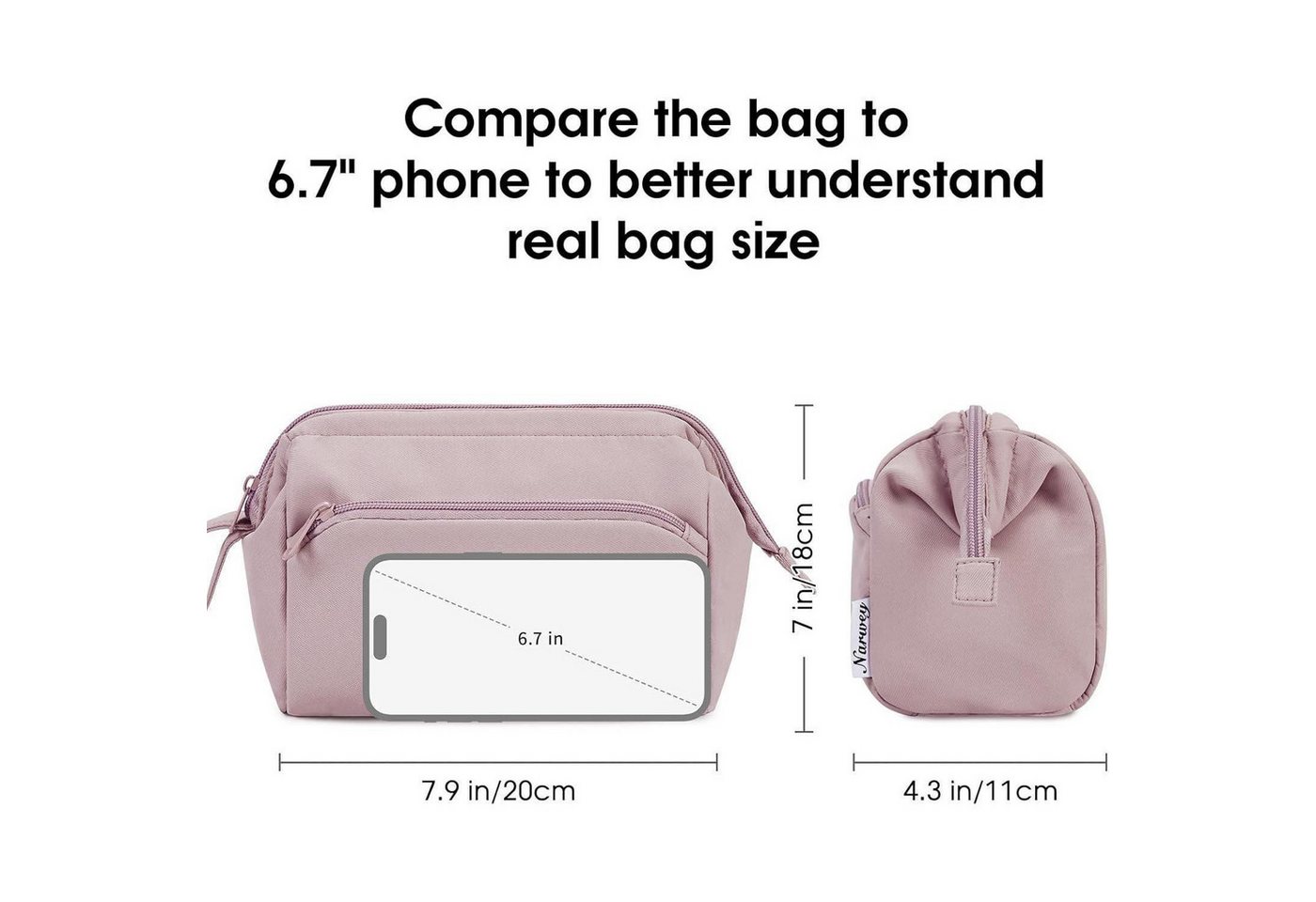 LuxusKollektion Kosmetiktasche Kulturtasche Kulturbeutel Kosmetiktasche Makeuptasche Damen A-rosa Bild 4