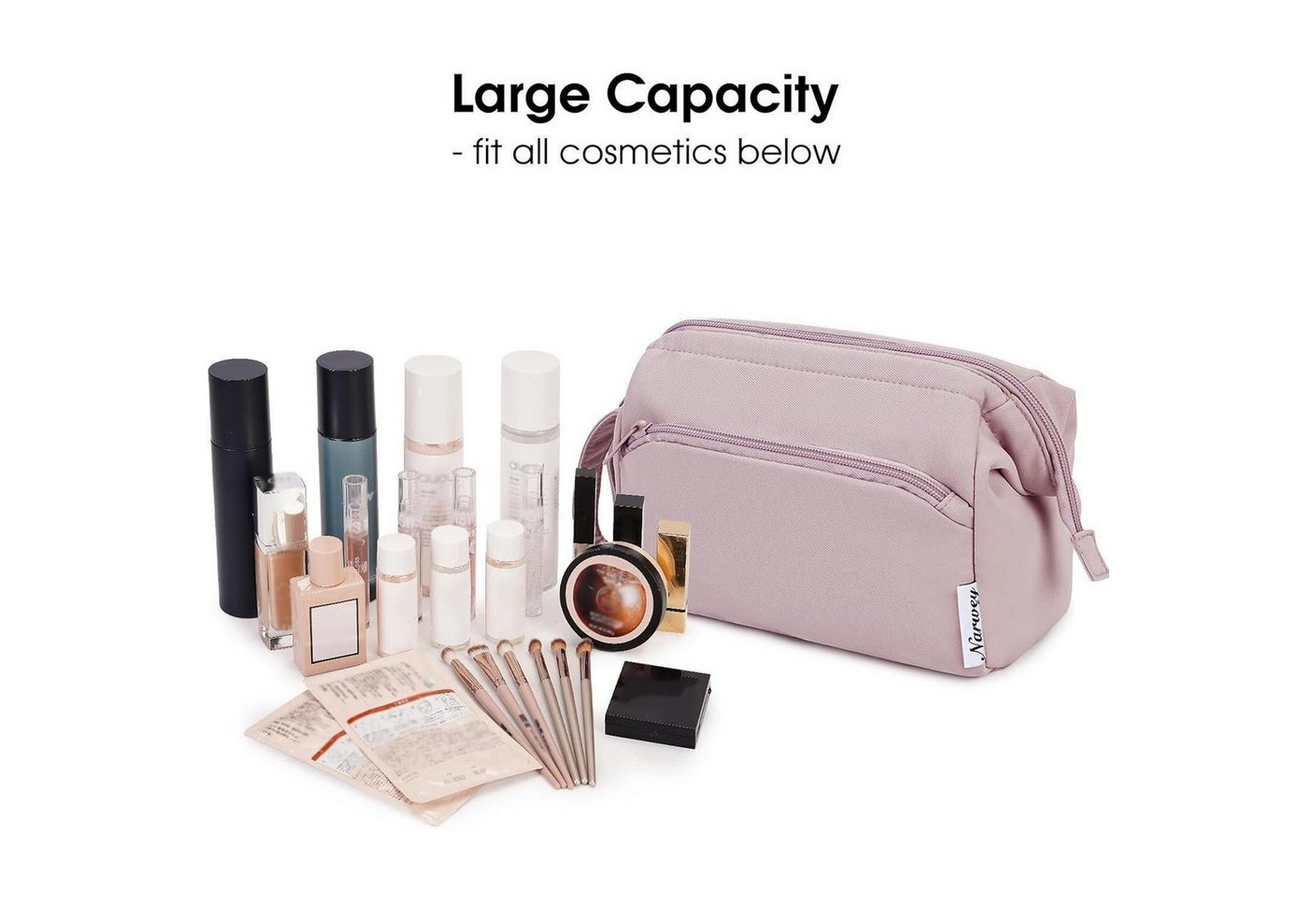 LuxusKollektion Kosmetiktasche Kulturtasche Kulturbeutel Kosmetiktasche Makeuptasche Damen A-rosa Bild 5
