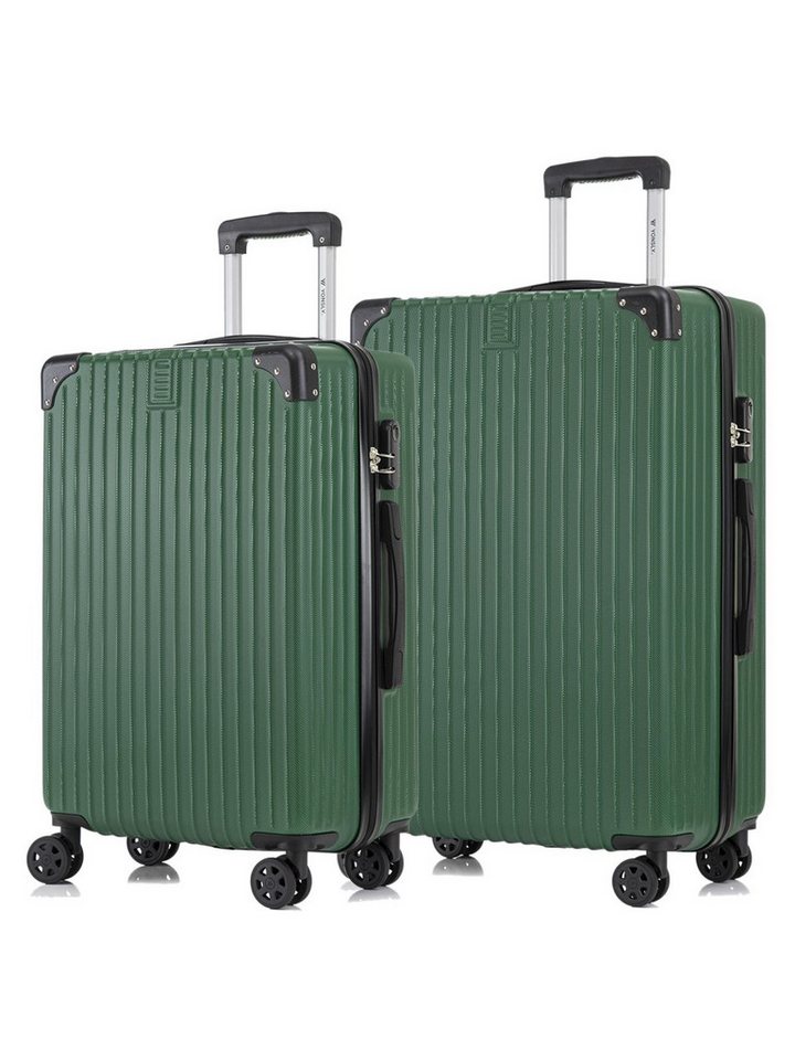YONSLY Trolleyset Reisekoffer Hartschalen Trolley Rollkoffer Gepäckset für Reisen, 4 Rollen, (Hartschalen-Kabinenkoffer Set (L,XL), 2 tlg., Hartschalen Trolley Set), ABS-Hartschale, Zahlenschloss, 360°-Doppelrollen, Gummigriff