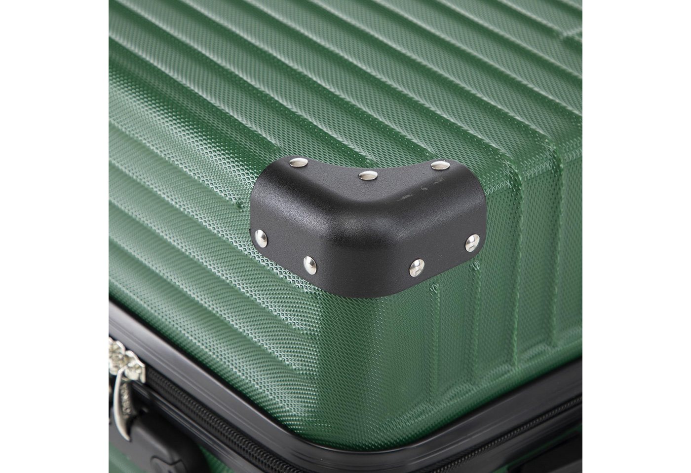 YONSLY Trolleyset Reisekoffer Hartschalen Trolley Rollkoffer Gepäckset für Reisen, 4 Rollen, (Hartschalen-Kabinenkoffer Set (L,XL), 2 tlg., Hartschalen Trolley Set), ABS-Hartschale, Zahlenschloss, 360°-Doppelrollen, Gummigriff Bild 4