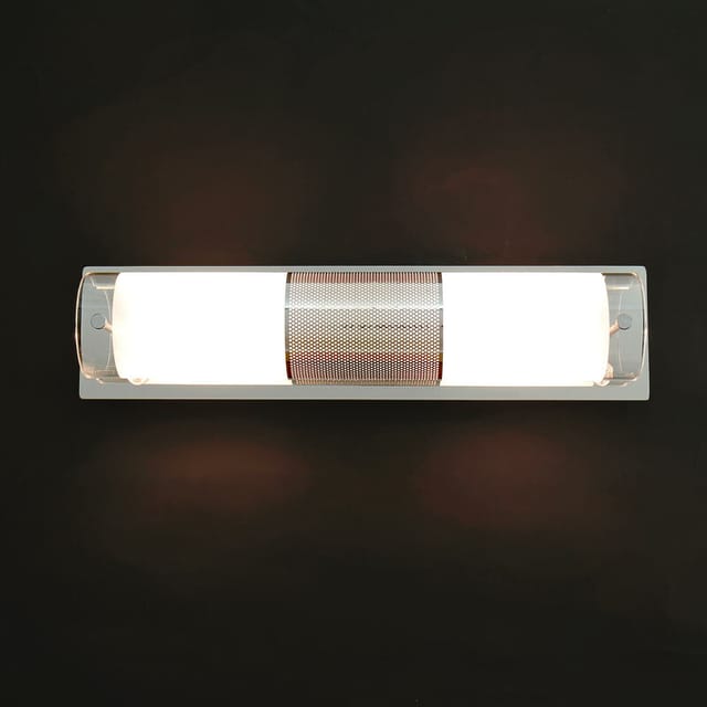 Licht-erlebnisse - Wandlampe Badezimmer Glas Metall 2x E14 in Silber blendarm Badlampe Spiegelleuchte