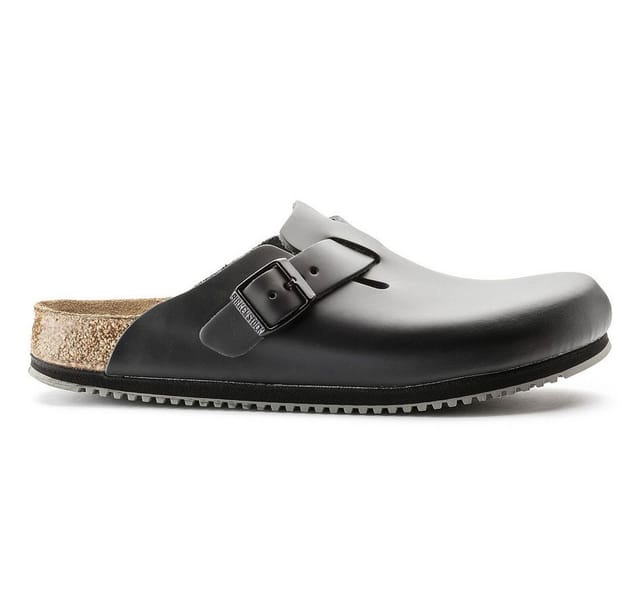 Birkenstock - Clog Boston Super Grip, Naturleder, schwarz, Weite normal, Größe 46