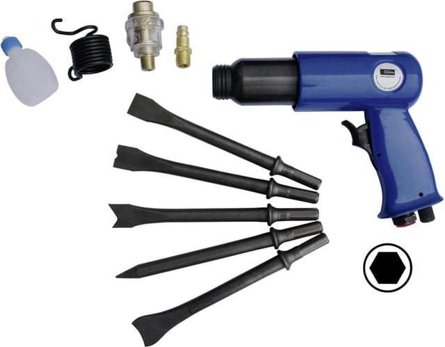 Druckluft Meißelhammer Set 10-tlg Abbruchhammer Stemmhammer Schlaghammer - Güde