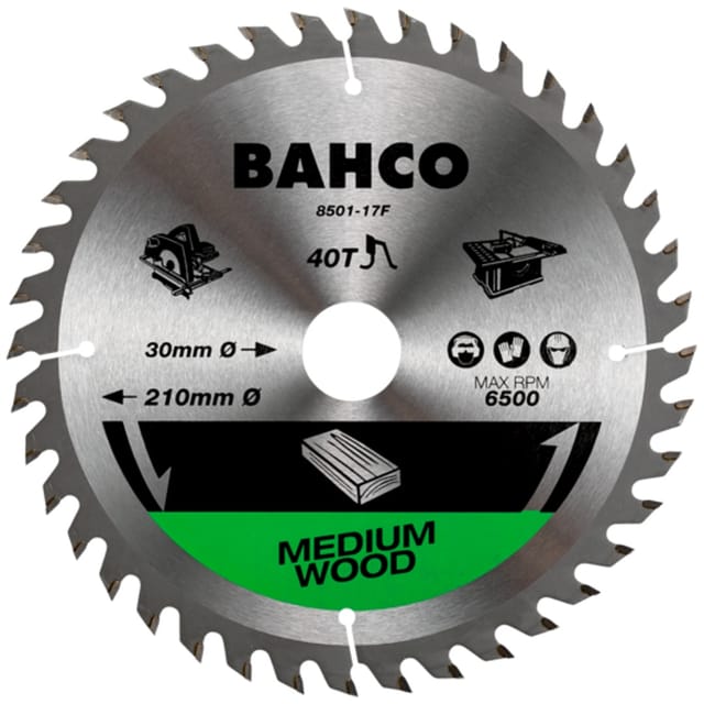 Bahco 16-Zähne Kreissägeblätter mit hartmetallbestückten, mittelgrobe Zähne für Arbeiten in Holz, 130 mm