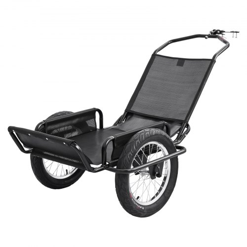 VEVOR Fahrradanhänger Lastenanhänger Transportanhänger für Offroad 145 kg, Kohlenstoffstahl & PVC-Netzgewebe, Mit 8 Reflektoren, Faltbares Design, Für 22-28 Zoll Räder, Fahrradwagen für Alle Gelände