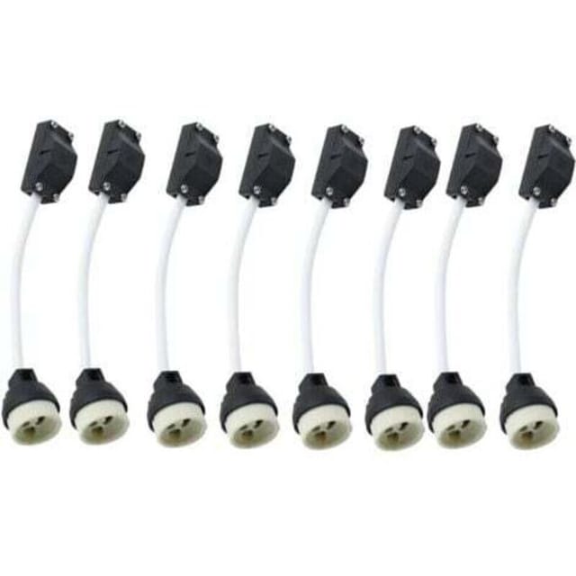 Packung Mit 10 Gu10-keramikfassungen Mit Kabelanschluss, 2a 250v Gu10-sockeladapterfassung Mit Isoliertem Kabel Für Gu10-led-lampen, Energiesparlampen, Halogenlampen, Einbauleuchten