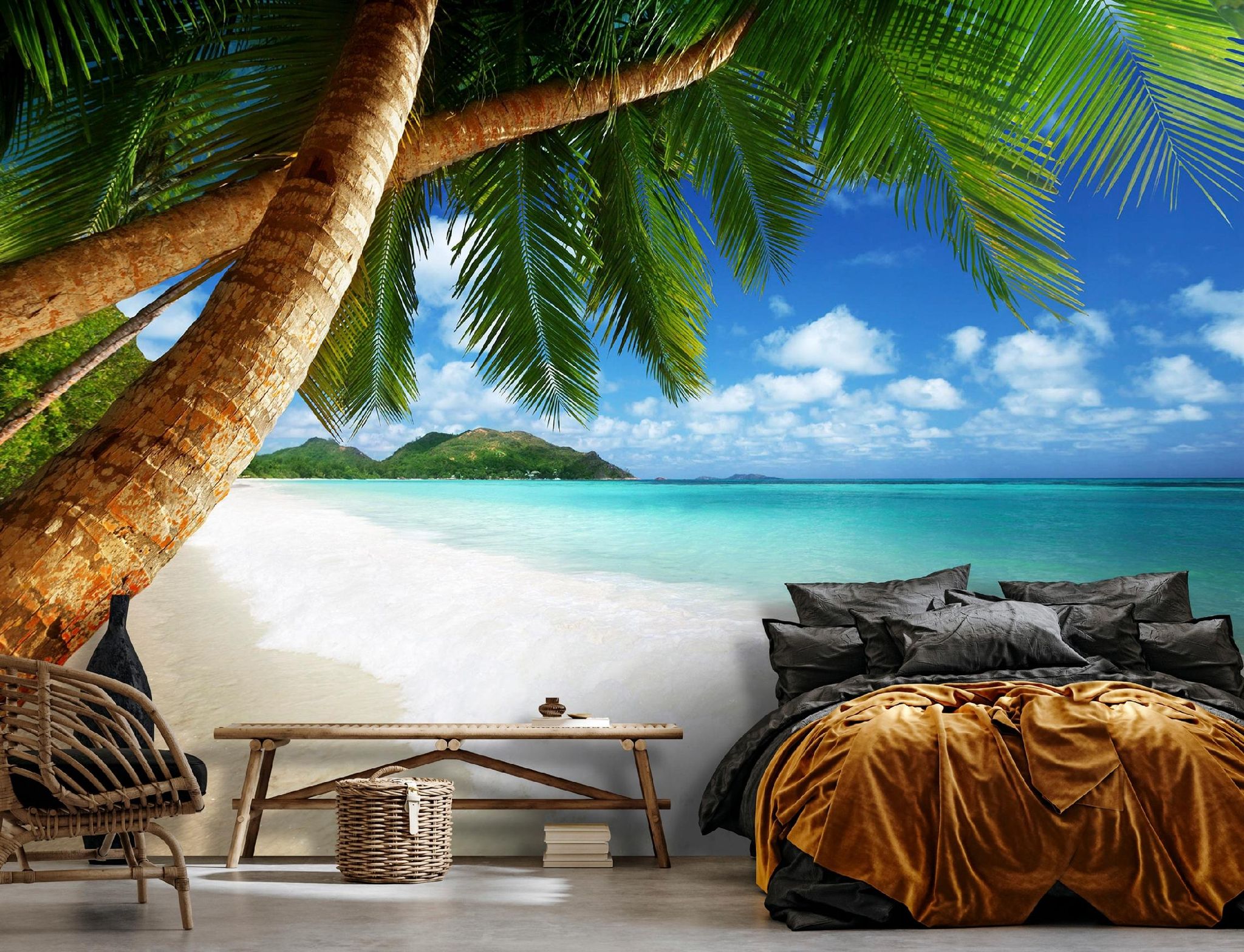 Fototapete Strand Meer Palmen, Für Wohnzimmer Und Schlafzimmer, 300 X 210 Cm – Komplettset Inkl. Kleister & Anleitung