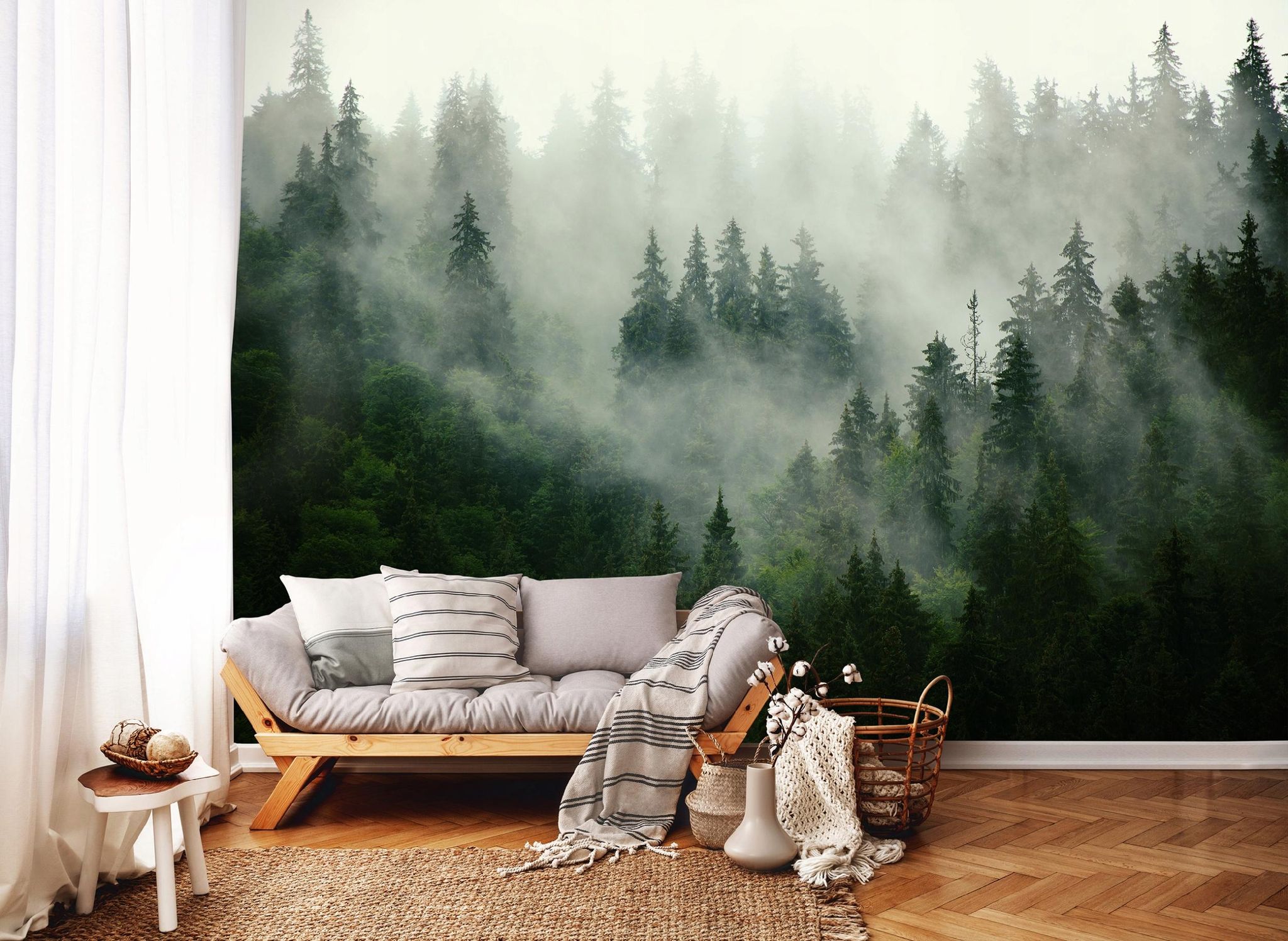 Fototapete Nebelwald, Für Wohnzimmer Und Schlafzimmer, 150 X 105 Cm – Komplettset Inkl. Kleister & Anleitung