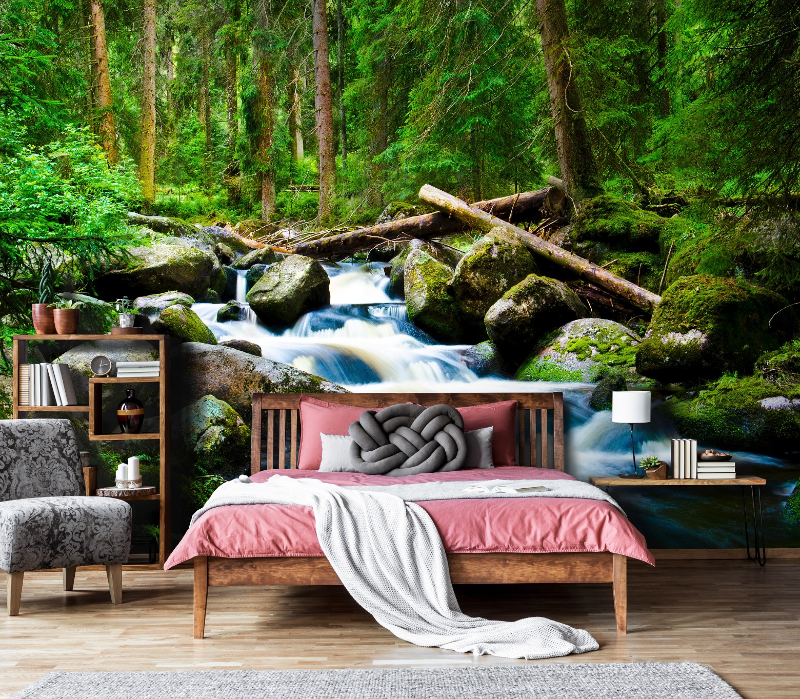 Fototapete Wasserfall Wald Natur 3d-optik, Für Wohnzimmer Und Schlafzimmer, 250 X 175 Cm – Komplettset Inkl. Kleister & Anleitung