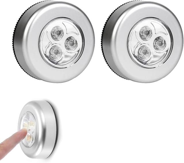 Batteriebetriebene, Selbstklebende Led-strahler, Smarte Touch-schalter-leuchten, 2er-pack Kabellose, Berührungsempfindliche Lampen Für Küche, Treppenhaus Und Wohnzimmer