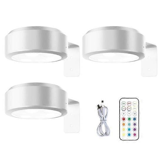 Kabellose Wandleuchte Mit Fernbedienung, Dimmbar, Batteriebetrieben, Einstellbare 13-farben-rgb-beleuchtung – Perfektes Weiß