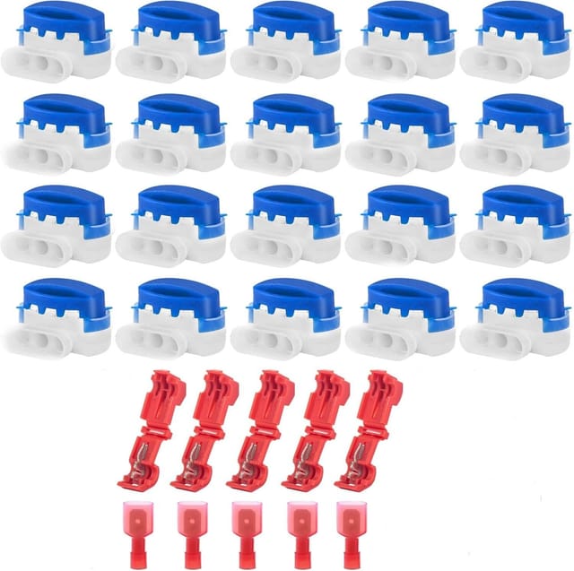 Packung Mit 30 Kabelverbindern/t-förmigen Abzweigverbindern, Wasserdichten, Gelgefüllten Elektroverbindern, Kein Abisolieren Erforderlich, Gartenanschlussklemmen