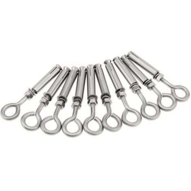 Packung Mit 10 M6 X 89 Mm Beton-ösenschrauben, Edelstahl-wandösenschrauben, Schulteranker Für Ziegel, Hochleistungs-spreizschrauben, Heberinge