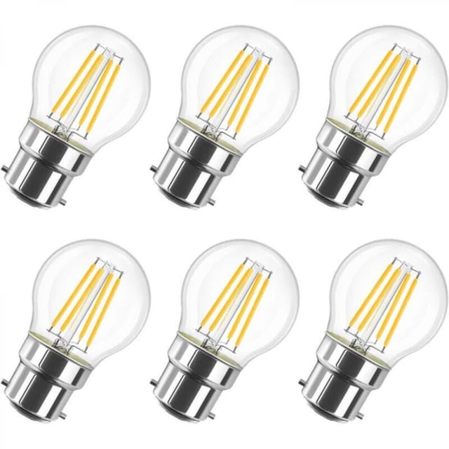6-w-led-glühbirne Mit G45-b22-bajonettfassung, 2700 K Warmweiß, 806 Lm, Vintage-glühbirne, Nicht Dimmbar, 6er-pack