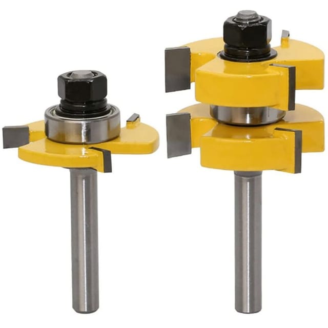 Set mit 2 Nut- und Federfräsern, 8 mm Schaft, Nut- und Federfräser, Holzbearbeitungsfräser