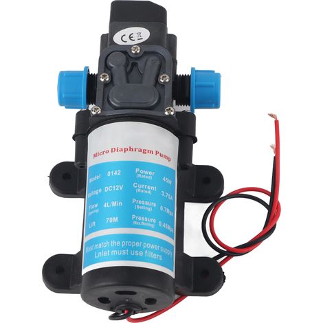 Selbstansaugende Wasserpumpe Mit Mikromembran, 12 V Dc, 45 W, Geräuscharm, Fördermenge 4 L/min, Schwarz