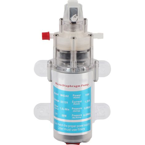Geräuscharme, Lebensmittelechte Wasserpumpe, 12 V, 15 W, Selbstansaugend, Mikromembran-gleichstrom