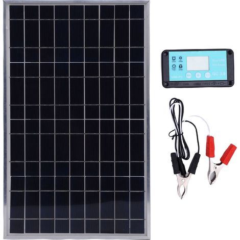 100-w-solarpanel-set Mit Aluminiumrahmen – 12-v-10–50-a-laderegler, Für Wohnmobil, Auto, Boot