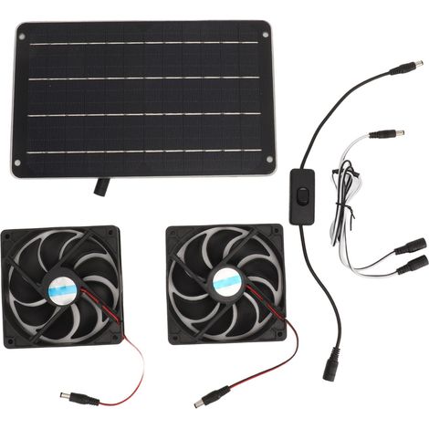 20-w-solarventilator-set, Wärmeableitung, Mit Zwei Schaltern, Für Hühnerstall, Gewächshaus, Hundehütte