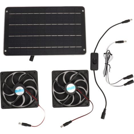 20-w-solarventilator-set, Wärmeableitung, Mit Zwei Schaltern, Für Hühnerstall, Gewächshaus, Hundehütte