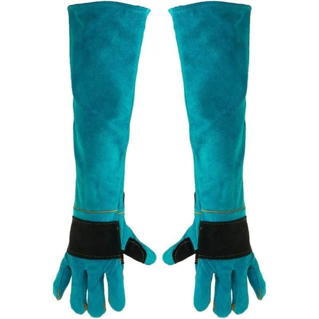 Niemals Verwendet] Schweißhandschuhe, 60 Cm, Leder, Hitzebeständig, Schweißerhandschuhe, Verlängerte Schweißhandschuhe, 1 Paar Psa – Schweißerhandschuhe