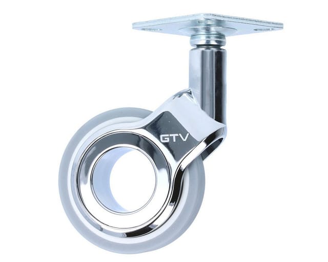 Möbelrolle Chrom glänzend bodenschonend Lenkrolle Laufrolle Grau ø 60mm Rolle