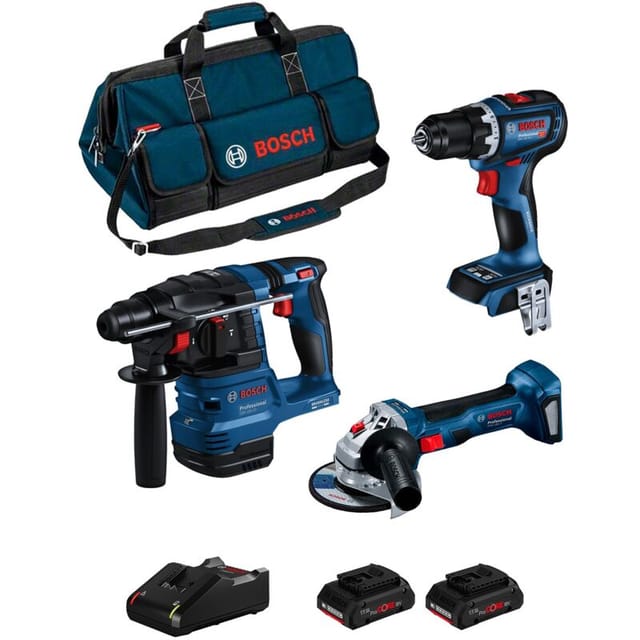 Bosch - Kit BK3013BAG (gbh 18V-22 + gsr 18V-90 c + gws 18V-7 + 2 x 4,0 Ah ProCORE + GAL18V-40 + hdbag)