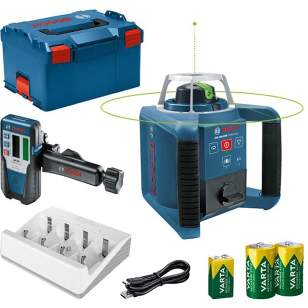 Bosch Rotationslaser grl 300 hvg + Laser-Empfänger lr 1 g, incl. Zubehör, l-boxx - Bosch Professional