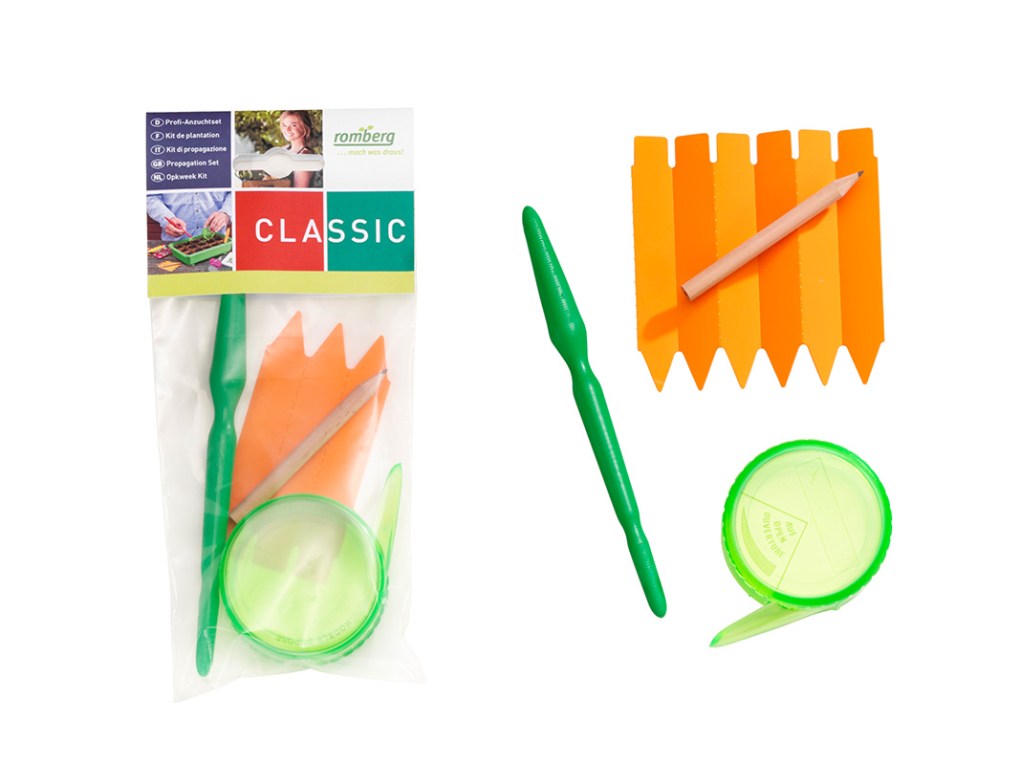 Romberg Classic Profi Anzucht-set Sähilfe Etiketten Pikierstab Stift - 9 Teilig