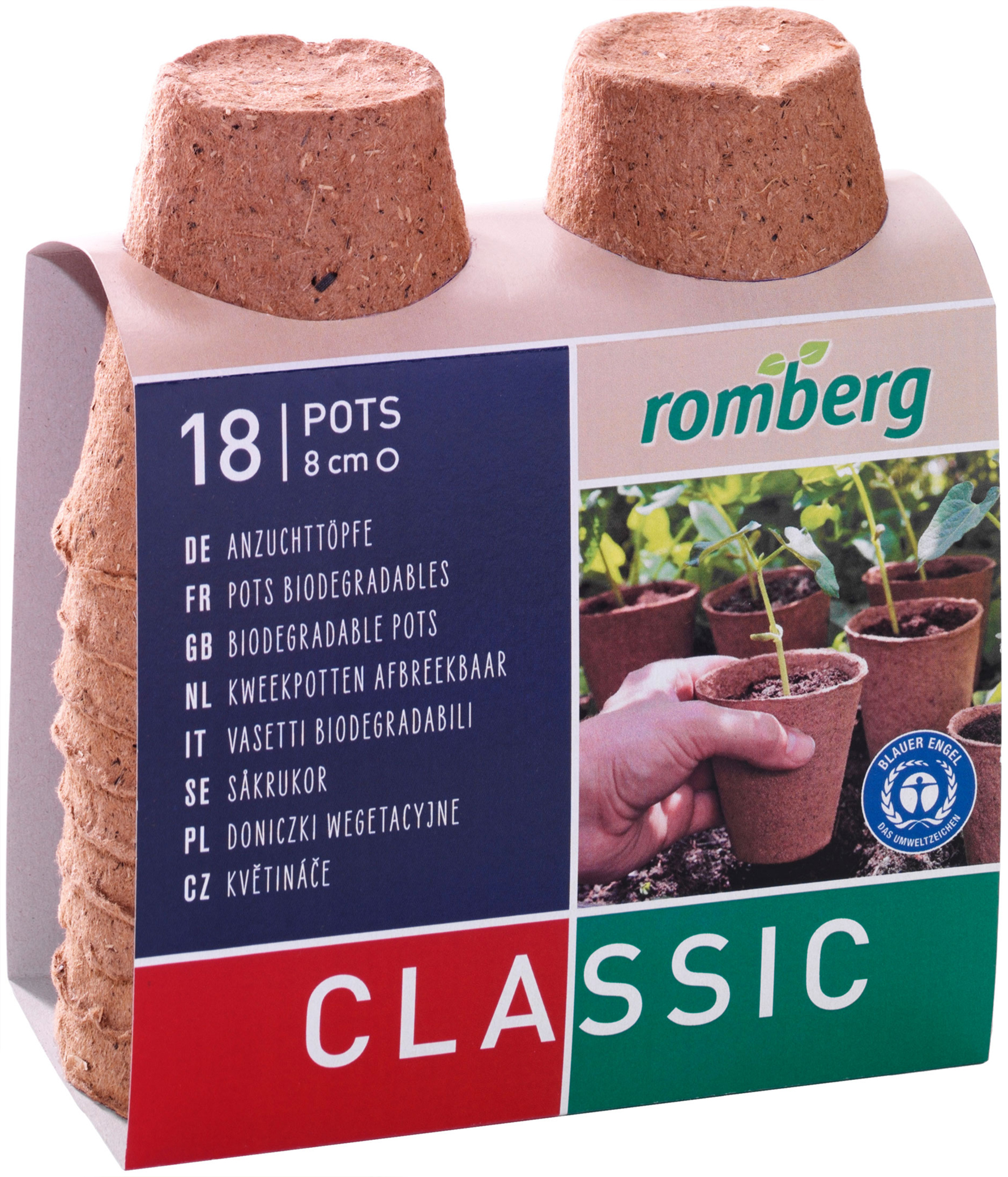 Romberg Classic Anzuchttöpfe Ø 8 Cm Rund Torffrei - 18er Pack
