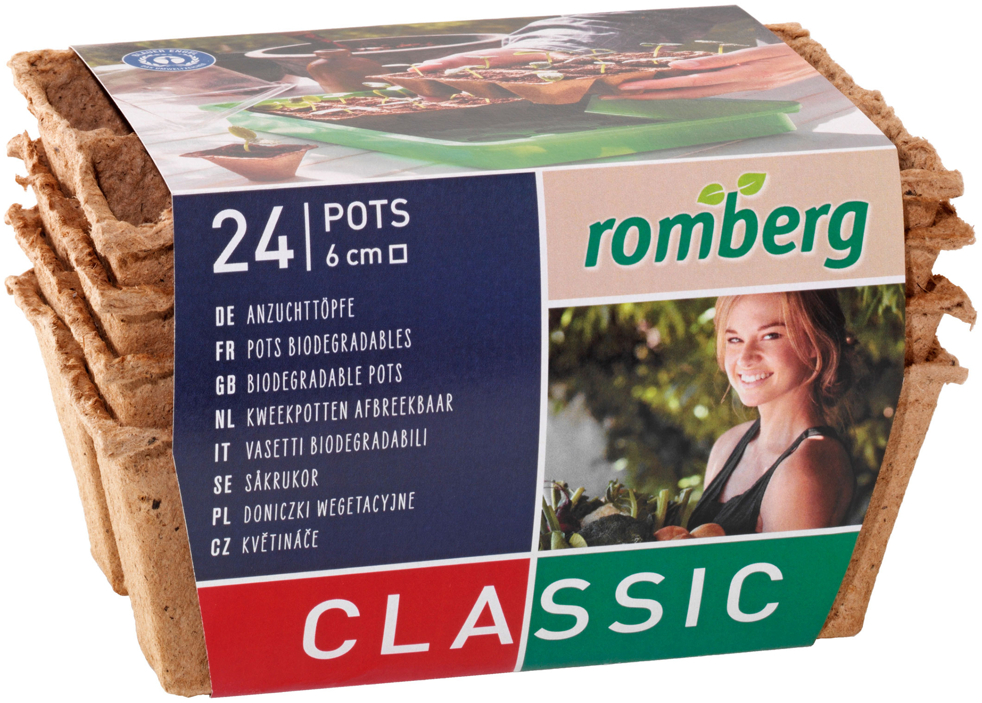 Romberg Classic Anzuchttöpfe 6 Cm Quadratisch Torffrei - 24er Pack