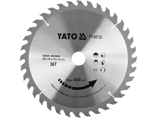 TCT-Sägeblatt für Holz 255x36tx30mm