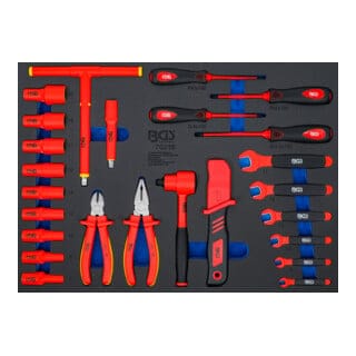 Bgs Technic - Werkstattwageneinlage 3/3: VDE-Steckschlüssel-Satz Antrieb Innenvierkant 10 mm (3/8') 26-tlg.